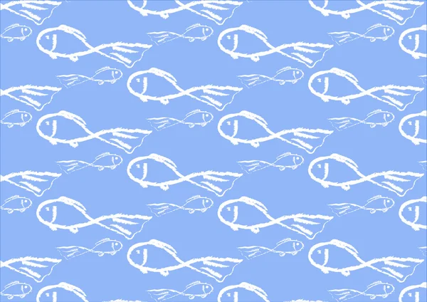 Padrão de peixe branco Semaless — Fotografia de Stock
