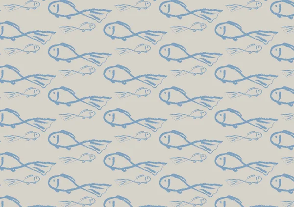 Motifs de poissons bleu clair dans des couleurs tendance — Image vectorielle