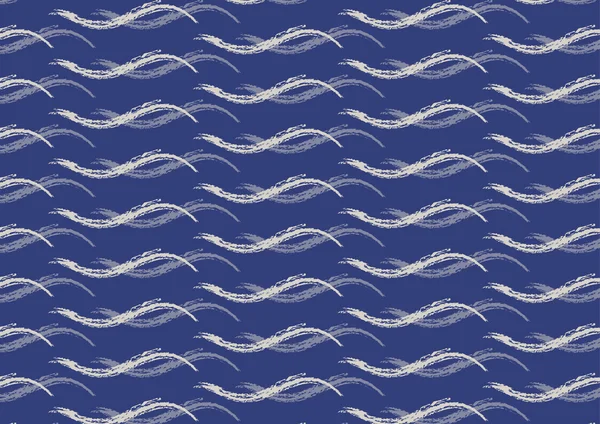Padrão de ondas do mar sem costura em cores azuis na moda —  Vetores de Stock