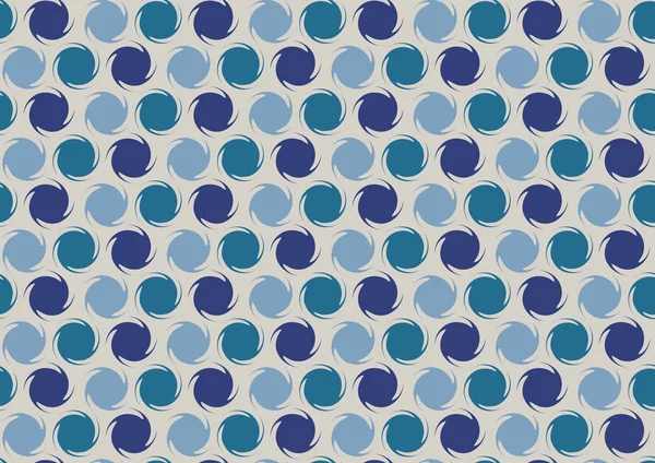 Muster rotierender Kreise in blauem Farbton — Stockvektor