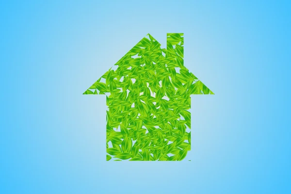 Maison de feuilles vertes — Image vectorielle
