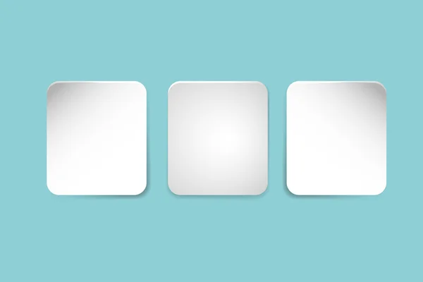 Üç beyaz kağıt dikdörtgenler — Stok Vektör