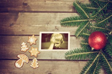 Noel sembollerin Vintage Fotoğraf