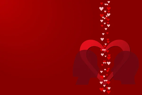 Κόκκινη καρδιά με σιλουέτες γυναίκα και άνδρα — Διανυσματικό Αρχείο