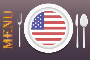 Amerikan mutfağı vektör hizmet için hazır