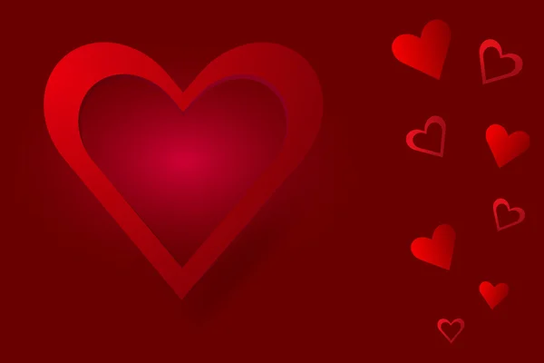 Tarjeta de corazón amor simple — Vector de stock