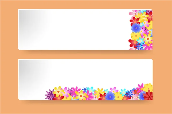 Dos rectángulos con decoración de flores — Vector de stock