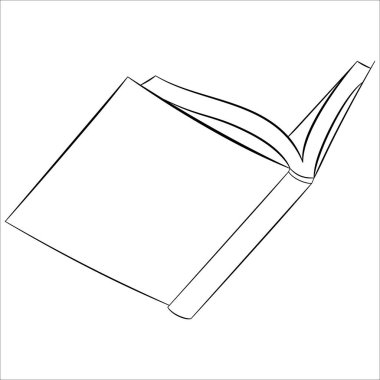 Okumak için bir roman. Açık bir ciltli kitap. Web için vektör simgesi, kitaplık tasarımı. Vektör beyaz üzerinde izole edilmiş, özet biçimi.