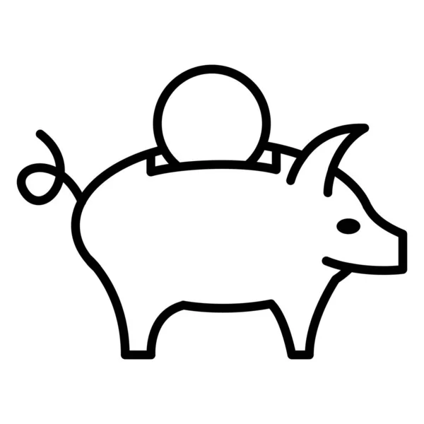 Piggy Bank Met Een Munt Betrouwbare Opslag Van Contanten Accumulatie — Stockvector