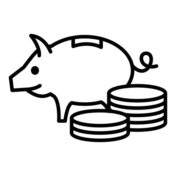 Varkensbank Voor Munten Strategie Voor Financiële Besparingen Succesvolle Bijdrage Aan — Stockvector