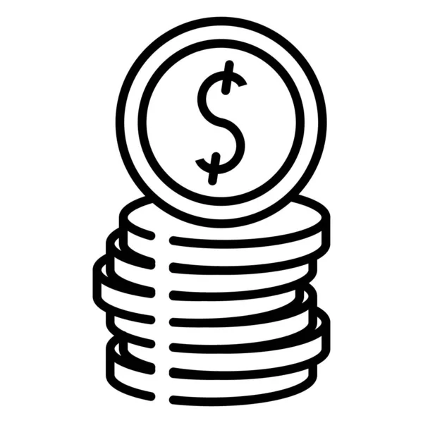 Stack Coins Dollar Sign Vector Icon Finance Economics Bank Currency — Stock Vector