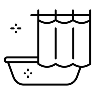Banyo, hijyen, çamaşır, temizlik. Vektör Simgesi, Taslak, İzole edilmiş, 48x48 Piksel.