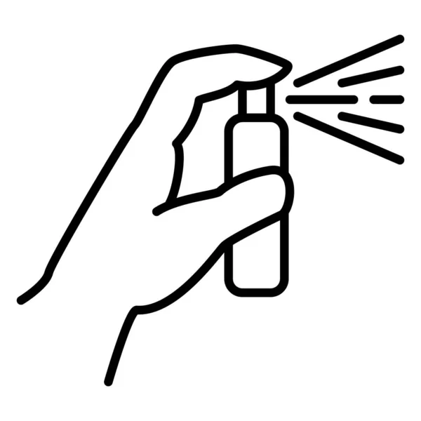 Рука Тримає Аерозольний Захист Від Бактерій Нападів Хуліганів Vector Icon — стоковий вектор