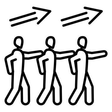 İnsanlar birlikte başarıya ulaşır. Takımda özen ve yardım. Takım çalışması. Vektör simgesi, özet, izole edilmiş.