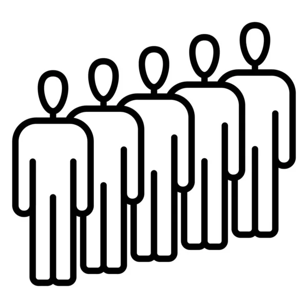 Cohesive Crowd People Protest Team Friendly Team Vector Icon Outline — Stock Vector