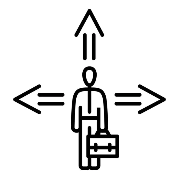 Valgproblemet Bredt Valg Utvikling Åpen Mulighet Forretningsmann Bestemt Fra Retningen – stockvektor