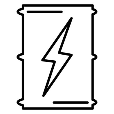 Bir varil enerji. Saf yağ, yanıcı sıvıyla dolu bir depo, yakıt işleme, sıvılaştırılmış gaz nakli. Simge, vektör, dış hat, 48x48 piksel..