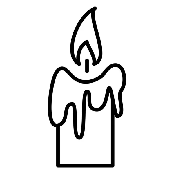 Świeca Płomieniem Stopionym Woskiem Symbol Religii Medytacji Pokoju Komfortu Ikona — Wektor stockowy