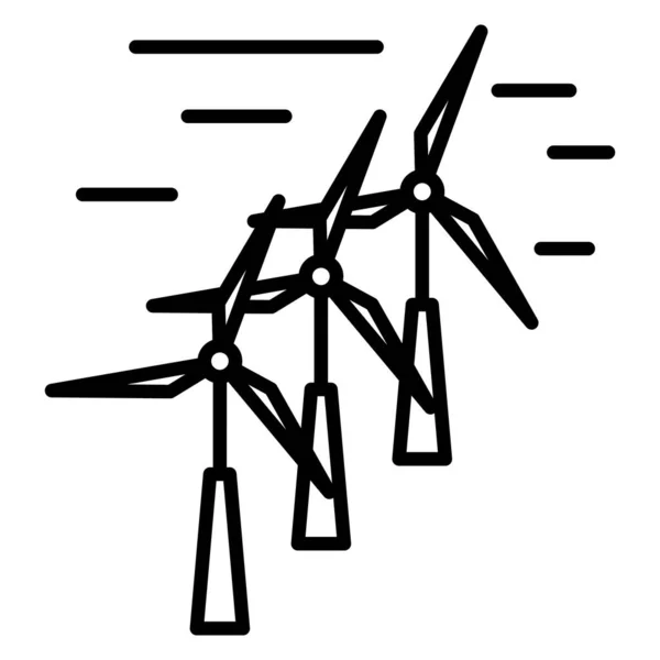 Éolienne Pour Produire Électricité Types Énergie Énergie Écologique Propre Icône — Image vectorielle