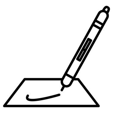 Çizim, keçeli kalemle yazma, keçeli kalem, tükenmez kalem. Güzel el yazısı öğretmenliği, resim stüdyosu, okul. Simge, vektör, dış hat, izole edilmiş.