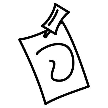 Resim stüdyosu, çizim eğitimi. Bir sayfa kağıt, soyut bir çizgi. Simge, vektör, dış hat, izole edilmiş.