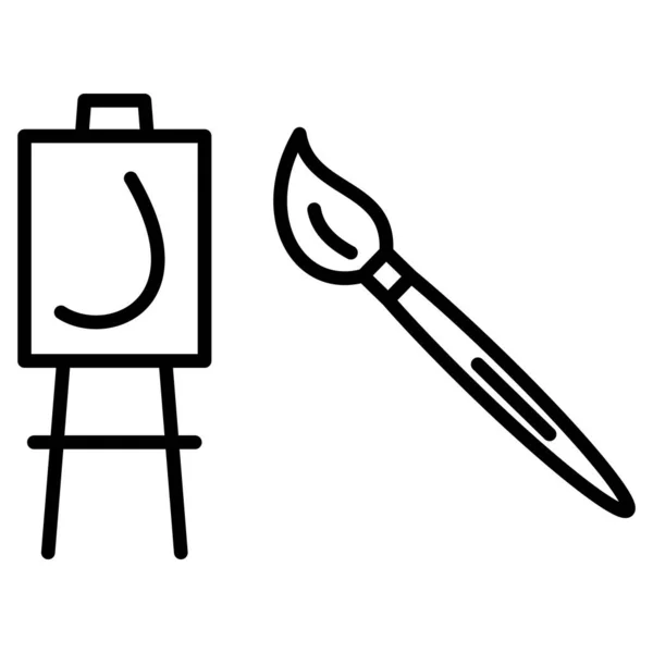 Drawing Studio Creative Training Artist Tools Easel Brush Drawing Icon — Stock Vector