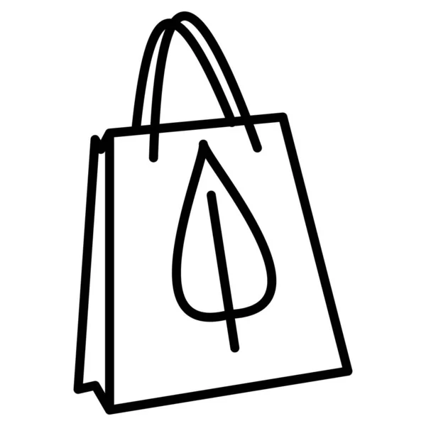 Paper Shopping Bag Ecological Shopping Bag Preservation Environment Vector Icon — Stock Vector