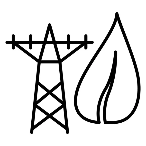 Elektrárna List Alternativní Zdroje Energie Zelená Čistá Elektřina Ochrana Životního — Stockový vektor