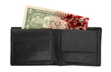 Bize bir dolarlık banknot bir cüzdan, yakın çekim 