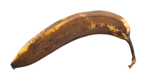 Banana troppo matura, isolata — Foto Stock