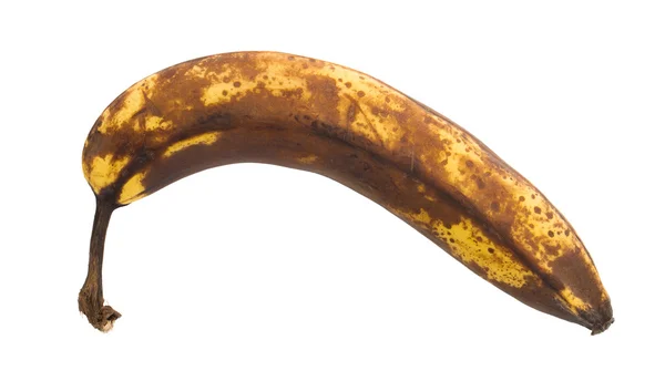 Banana troppo matura, isolata — Foto Stock