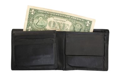 Bize bir dolarlık banknot bir cüzdan, yakın çekim 
