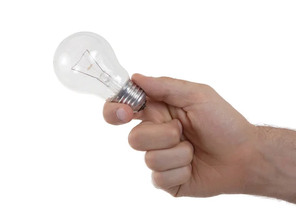 Hand som håller en lampa — Stockfoto