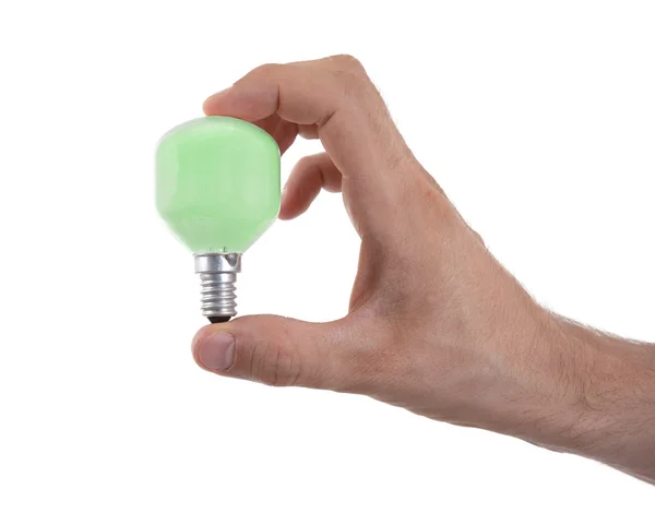 Hand holding an light bulb — Stock Photo, Image