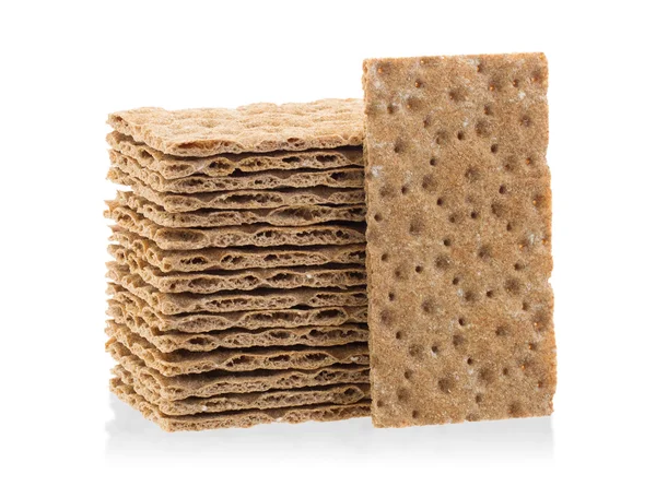 Stapel crackers (ontbijt) geïsoleerd — Stockfoto