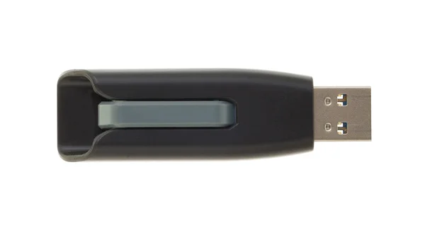 Vara de memória USB preto isolado — Fotografia de Stock