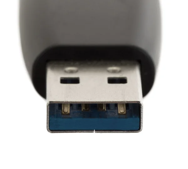 Vara de memória USB preto isolado — Fotografia de Stock