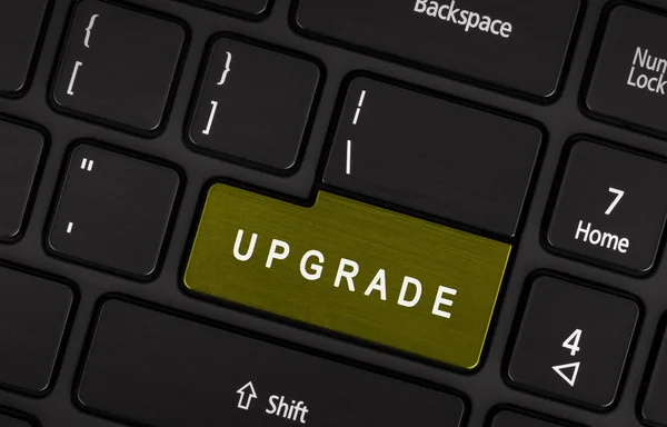 Přenosný počítač tlačítko - upgrade — Stock fotografie