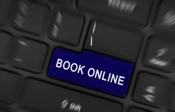 Blå boken online knappen — Stockfoto