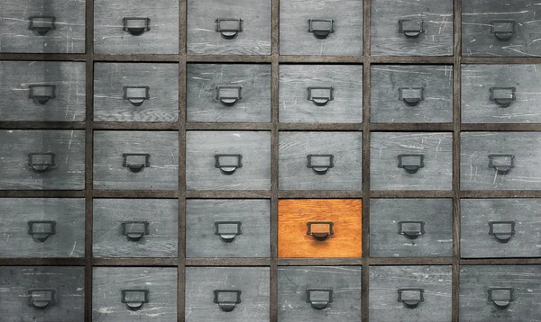 Apothecary wood chest with drawers — Stock Photo, Image