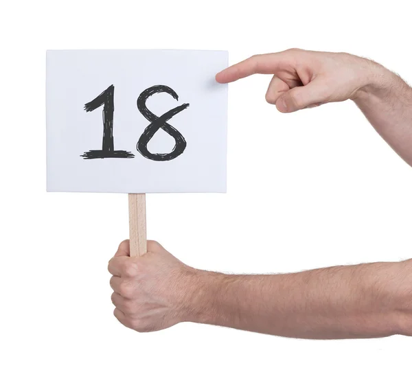Sign with a number, 18 — Stock Photo, Image