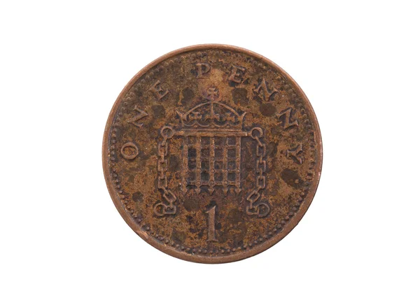 Старая монетка изолирована — стоковое фото