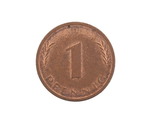 来自德国的一个芬尼硬币。 — 图库照片