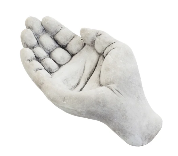 Stone bowl in de vorm van een hand — Stockfoto