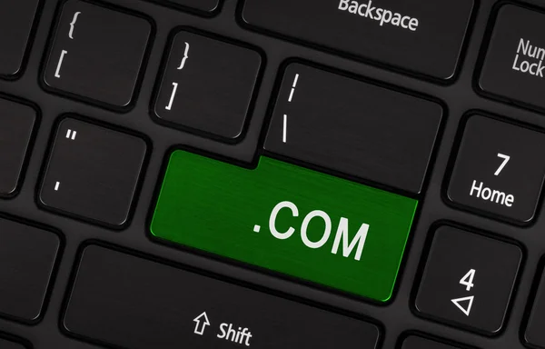 Komputerze klucz zielony - com — Zdjęcie stockowe