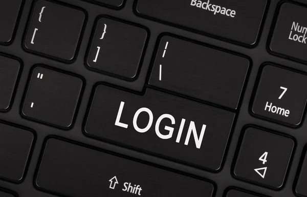 Black login button — Stock Photo, Image