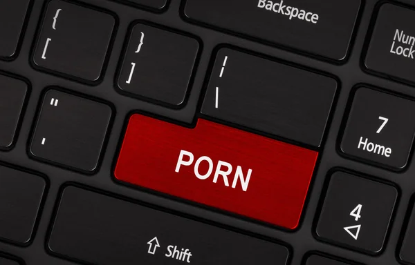 Porno te drukken op een computertoetsenbord — Stockfoto