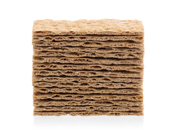 Stapel crackers (ontbijt) geïsoleerd — Stockfoto