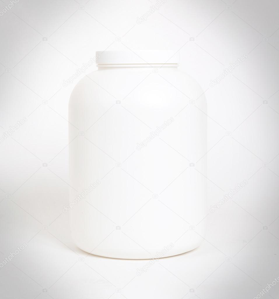 Empty protein powder container Stock Photo by ©michaklootwijk 103086478