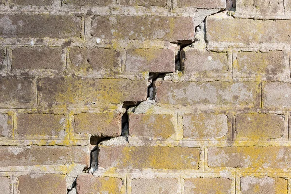 옛 빈티지의 더러운 벽돌 벽의 배경 — 스톡 사진